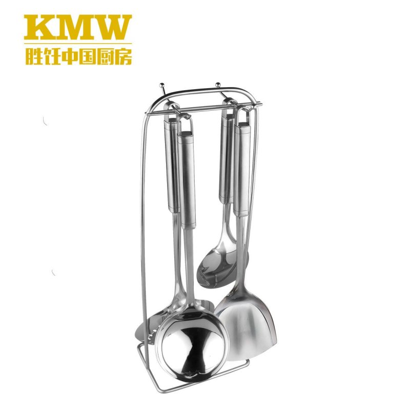 KMW精工厨具5件套 优质不锈钢经典方柄锅铲煎铲漏勺汤勺套装