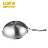 KMW304不锈钢复合钢物理不粘炒锅30cm 无油烟不粘电磁煤气通用