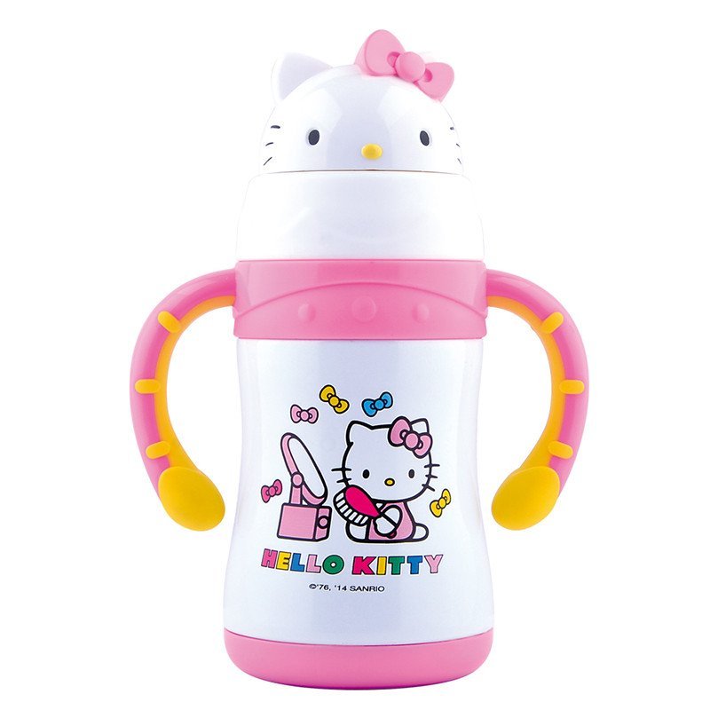 Hello Kitty 凯蒂猫 萌趣儿童学饮杯 不锈钢 白色220ML