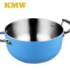 KMW绿鼎双酷合金不锈钢专利健康汤锅24cm 可视玻璃盖 电磁煤气通用