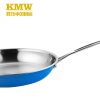KMW绿鼎304不锈钢宝石蓝煎锅26cm 时尚健康物理不粘煤气适用