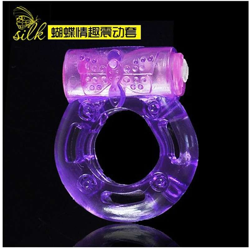 蝴蝶情趣震动套夫妻双震套 电子震动环情趣 延时套环 水晶震动环 男用持久成人情趣性用品