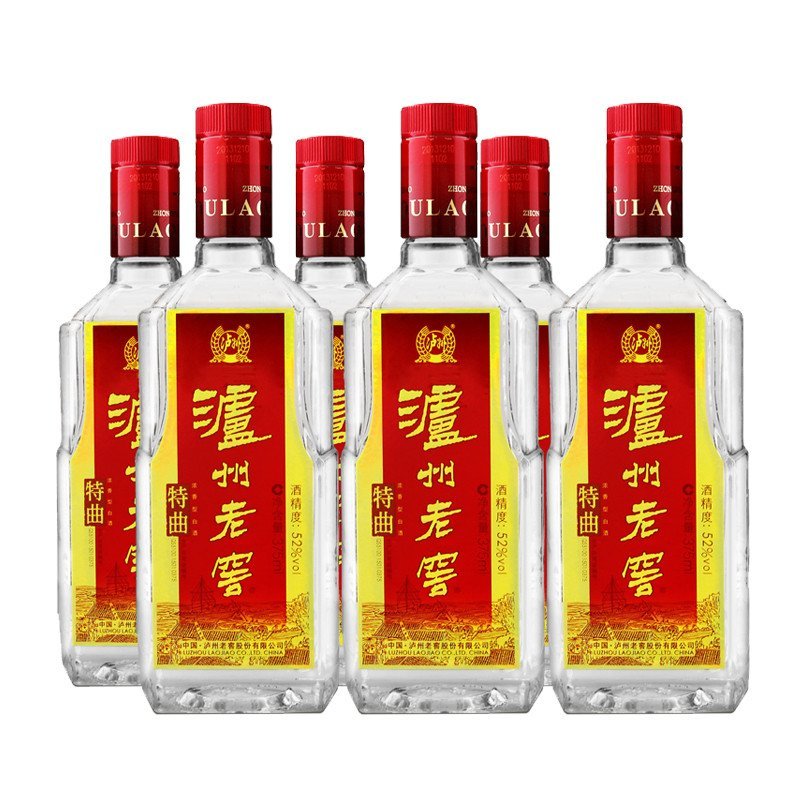 泸州老窖 特曲 52度浓香型白酒 375ml*6瓶整箱装