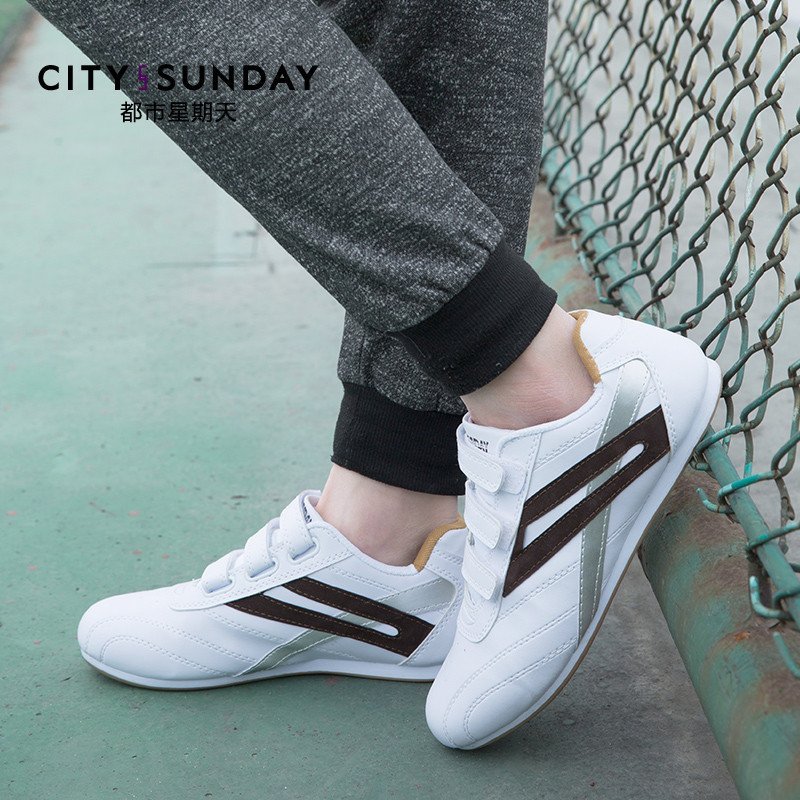 City sunday/都市星期天男士休闲鞋韩版潮流透气运动板鞋男鞋跑步咖啡色