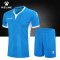 卡尔美足球服套装2015正品KELME足球衣定制套服短袖光板跑步服205 XL 荧光蓝/白色