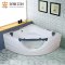 CRW英皇浴缸亚克力成人双人浴盆浴缸 欧式独立式手持花洒全铜冲浪按摩浴缸 1.5M 五金缸