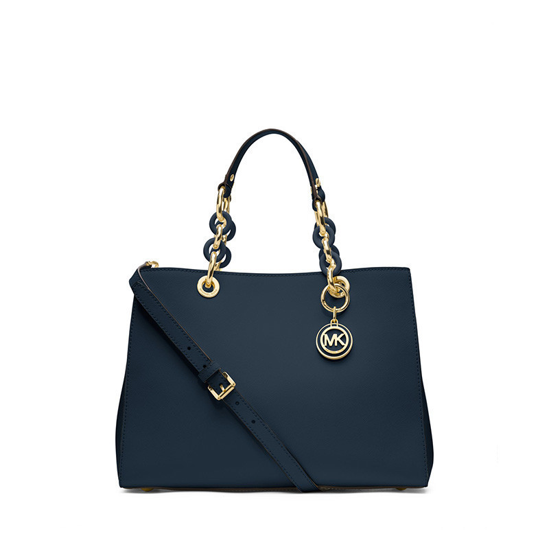 迈克.科尔斯(MICHAEL KORS)女包 牛皮戴妃包中号单肩手提多用女包 多色选 30S3TCYS2L 海军蓝