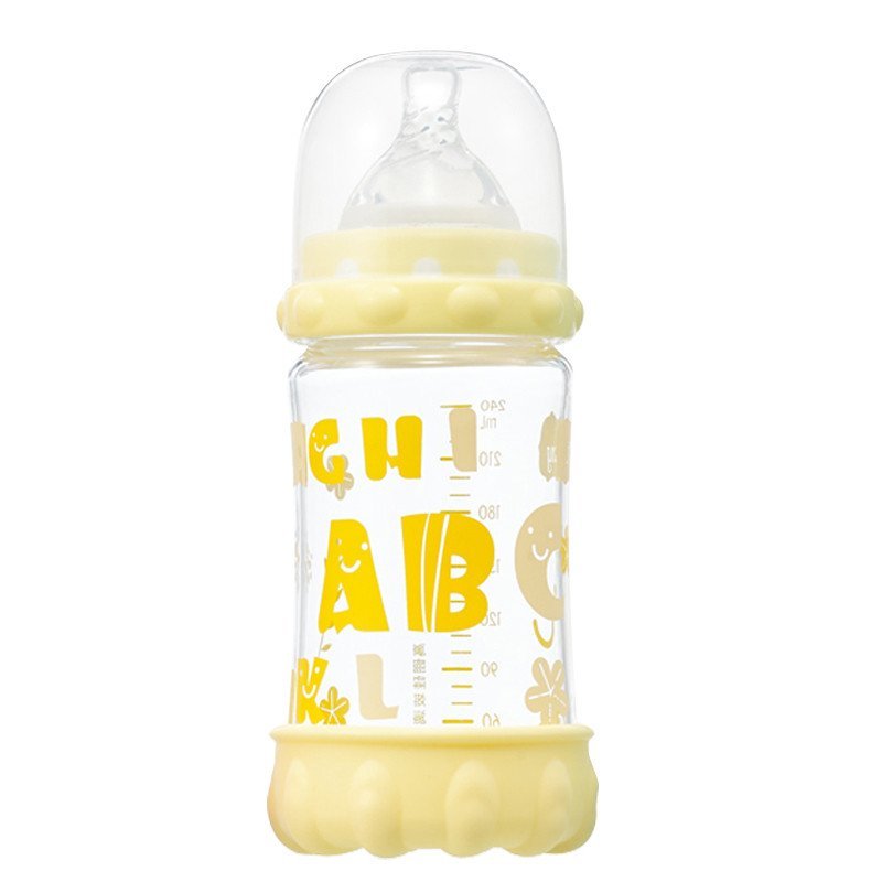 日康弹性护体玻璃奶瓶（240ml) RK-3101