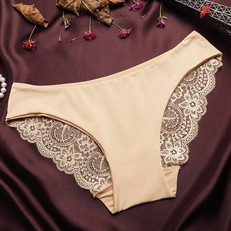 悦缘欣子 性感蕾丝无痕女士内裤 纯棉内档外贸原单女式内裤 m 搭配五