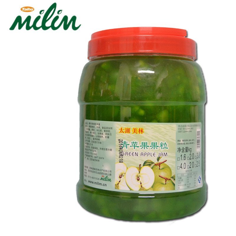 特价促销太湖美林青苹果果粒果酱批发冰粥刨冰圣代酱3KG正品保证