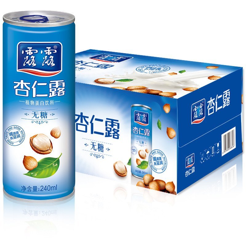 【苏宁超市】露露杏仁露无糖240ml*24罐 整箱 植物蛋白饮料
