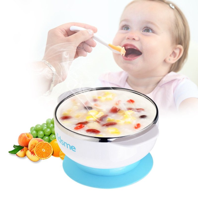 亲亲我(kidsme) 不锈钢吸盘碗（白）