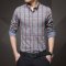 2016春季新款韩版潮修身型格子休闲英伦青年衬衣男士长袖衬衫 衬衫1352 5XL 灰色