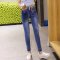 雅泊妮2016春夏季松紧弹力高腰显瘦牛仔裤女铅笔裤小脚长裤韩范潮-C9007 3XL 浅蓝色