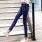 雅泊妮2016春夏季松紧弹力高腰显瘦牛仔裤女铅笔裤小脚长裤韩范潮-C9007 3XL 深蓝色