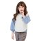 童装女童 2016春装新款韩版全棉 气质小女生格子甜美衬衫女童娃娃衫休闲上衣衬衫 90cm 蓝格子
