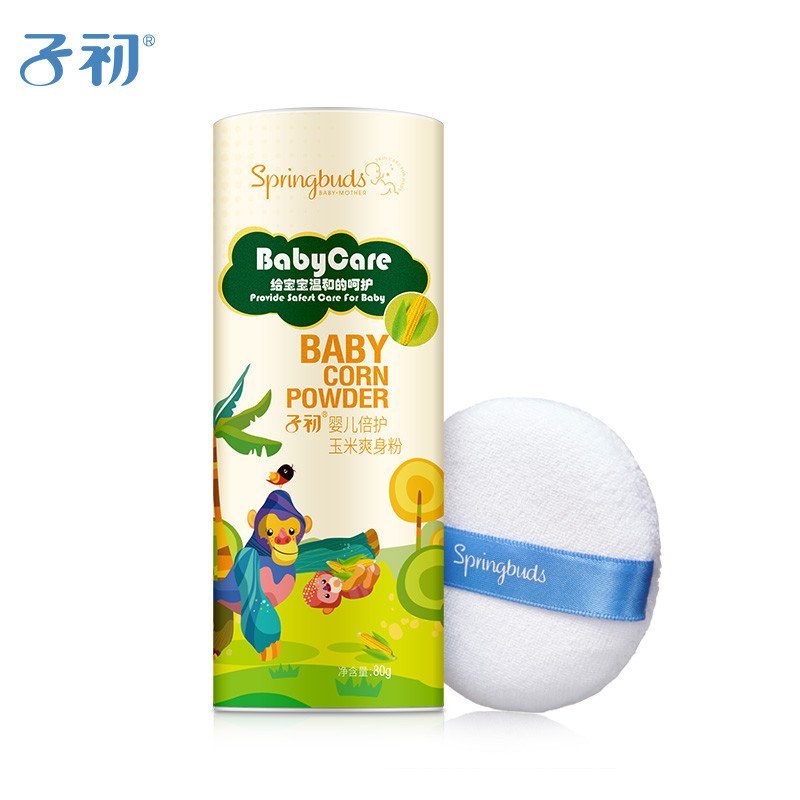 子初婴儿倍护玉米爽身粉80g宝宝爽身粉天然痱子粉