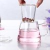 物生物(RELEA)几何杯 耐热创意个性玻璃杯带盖水杯子 过滤花茶办公茶杯随手杯不保温玻璃杯水杯301-400ml