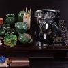 艺宏堂整套茶具套装 紫砂功夫茶具 四合一电热磁炉 实木茶盘套装