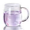 物生物(RELEA)蘑菇杯 耐热创意玻璃杯水杯女带盖杯子不保温玻璃 过滤透明花茶杯320