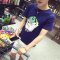 丹杰仕 2016夏款卡通T恤男大码 文艺范小清新男装棉T恤 4XL 白色