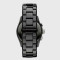 ARMANI 阿玛尼经典陶瓷三眼计时石英情侣对表 男AR1400 女AR1401 AR1403 1404 黑色男表AR1400
