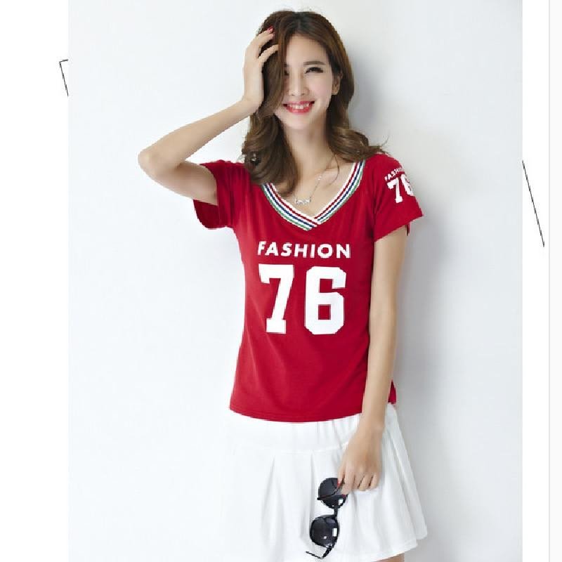 2016夏韩版女装短袖休闲运动套装 XL 酒红色