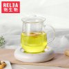 物生物（RELEA）带盖玻璃杯水杯创意过滤蘑菇杯子茶杯恒温宝套装 保温60℃