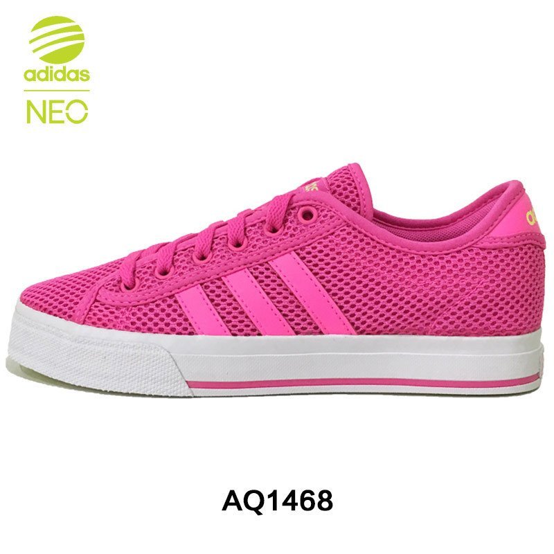 Adidas阿迪达斯NEO女2016夏季新款运动透气休闲板鞋AQ1466 AQ1468 玫粉/玫粉/白 36.5