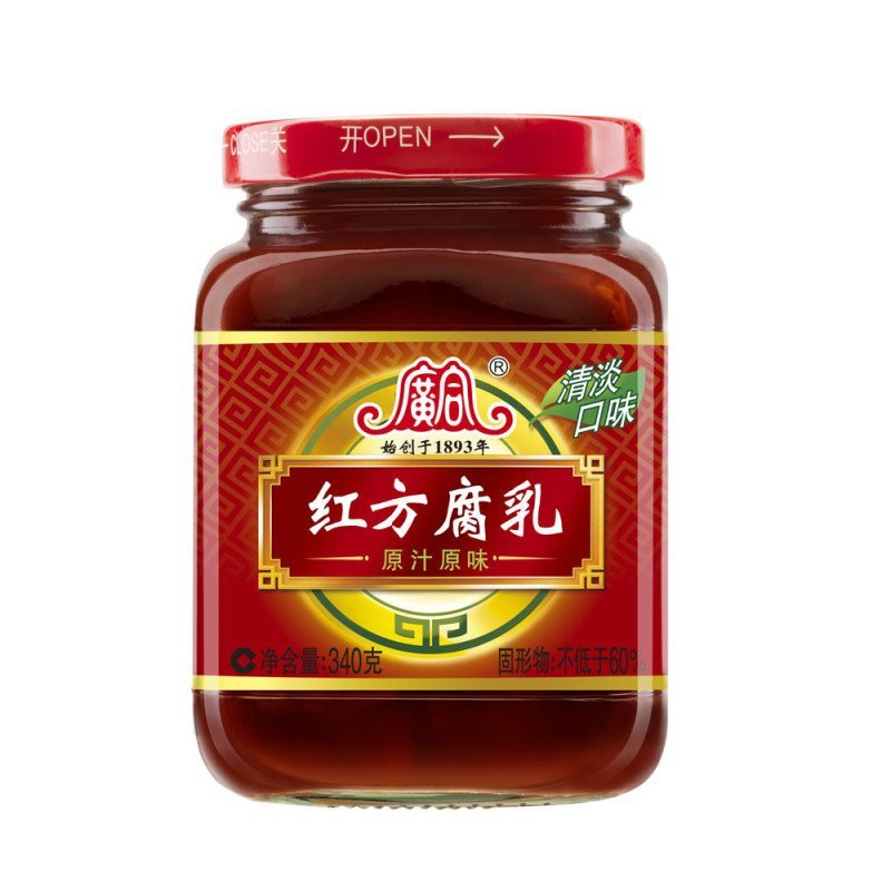 广合红方腐乳(原汁原味)340g