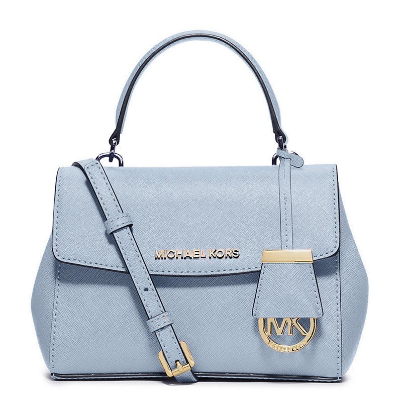迈克.高仕(Michael Kors/MK)女包 包盖式牛皮女士单肩包剑桥包迷你款 多色选 32F5GAVC1 灰色银五金