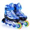 户外体育用品运动轮滑鞋有轮子的鞋儿童溜冰鞋前轮闪光四码可调轮滑鞋男童旱冰鞋 蓝色31--42