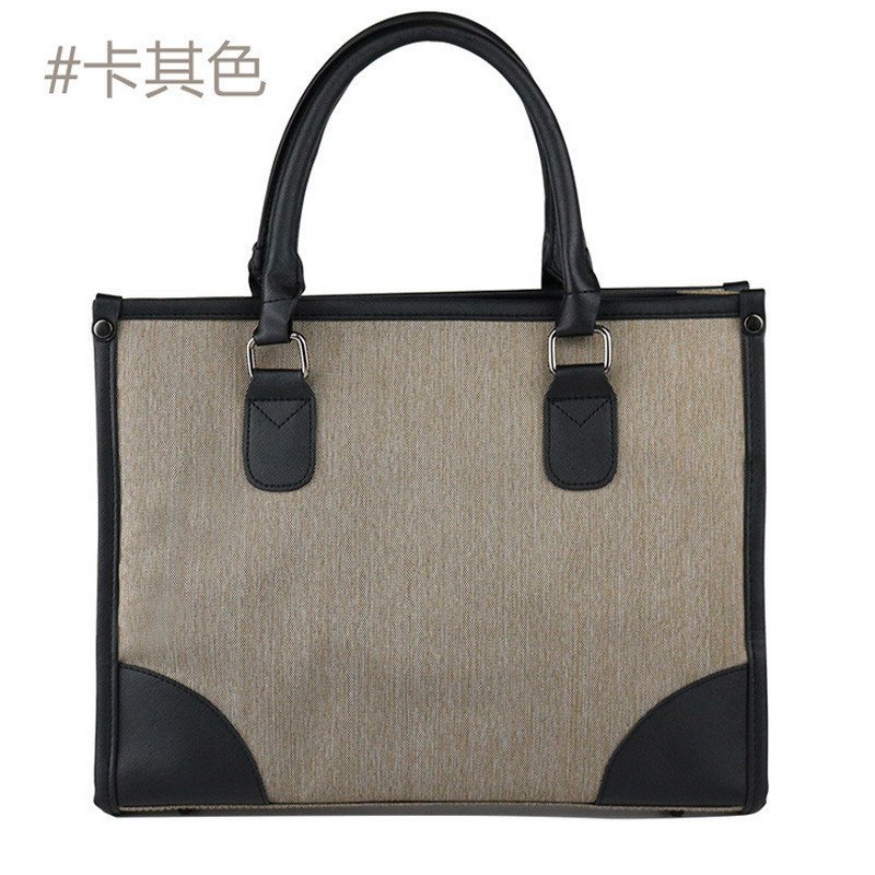 薇思黛 2016新款 欧美时尚潮流男士商务公文包手提包电脑男包单肩包男包 卡其色