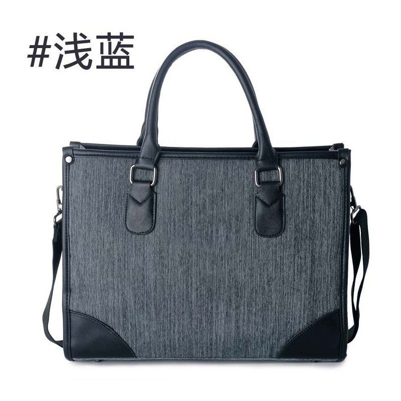 薇思黛 2016新款 欧美时尚潮流男士商务公文包手提包电脑男包单肩包男包 浅蓝色