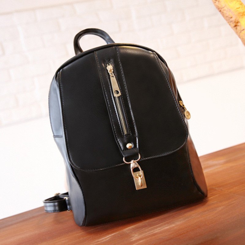 薇思黛 2016新款 韩潮书包旅行包休闲背包学院风女士女包包双肩包女 黑色