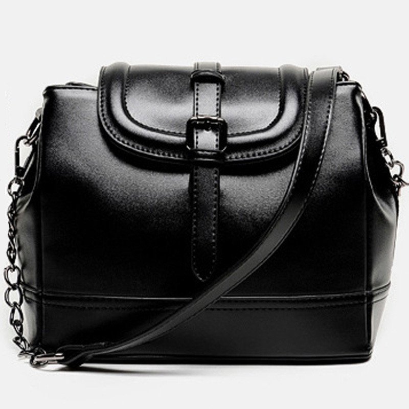 薇思黛2016新款 欧美复古大包包单肩斜跨链条秋冬大包大容量水桶包 黑色