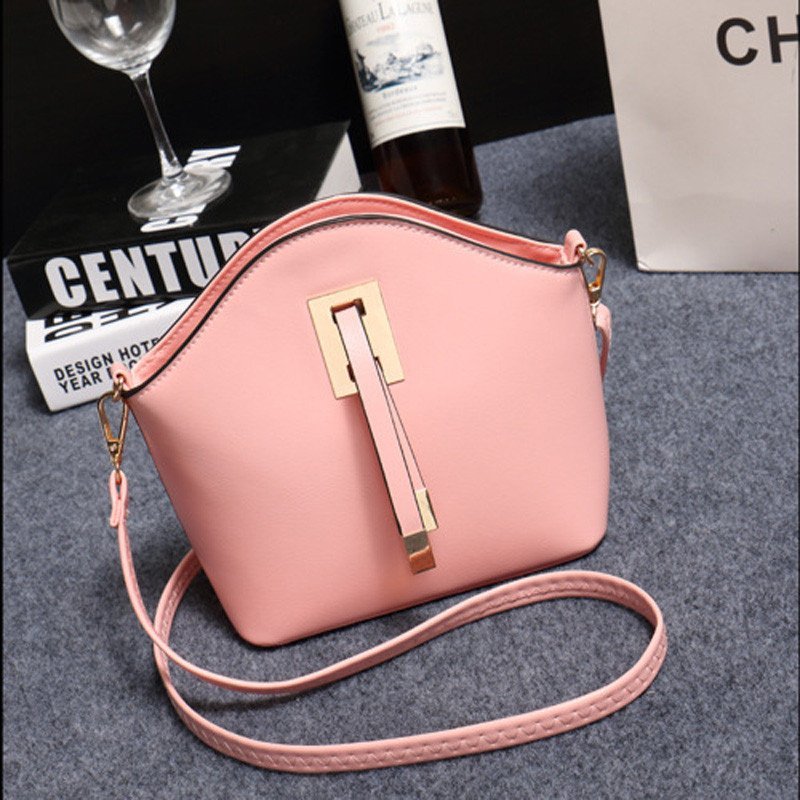 薇思黛 2016新款 时尚女包潮流糖果色单肩斜挎水桶包女士小包包 粉色