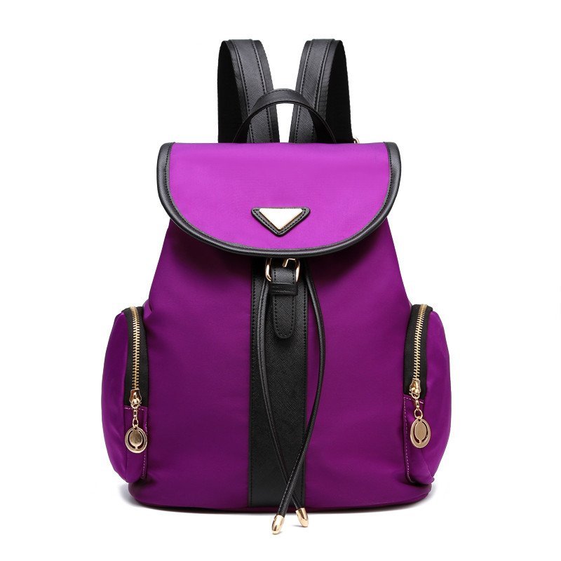 薇思黛 2016新款女包双肩包休闲百搭旅游背包校园风女双肩背包 紫色
