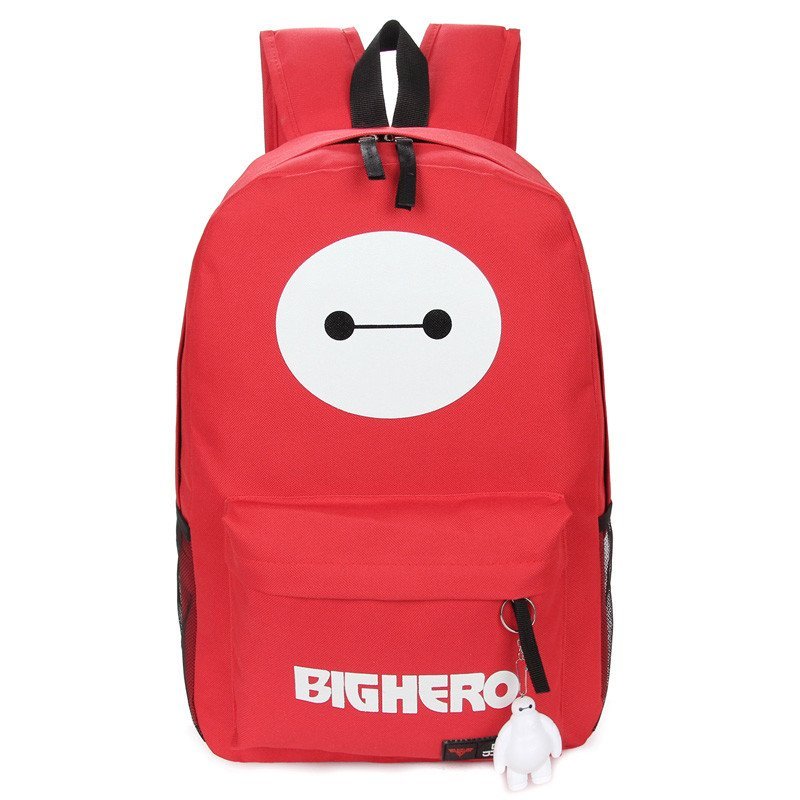 薇思黛 新款大白卡通双肩包背包男女背包韩版学院风学生书包 红色