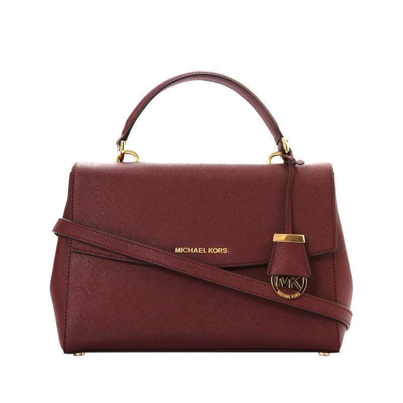 迈克.高仕(Michael Kors/MK)女包包盖式女士单肩包手提包剑桥包小号30T5GAVS2L 酒红色