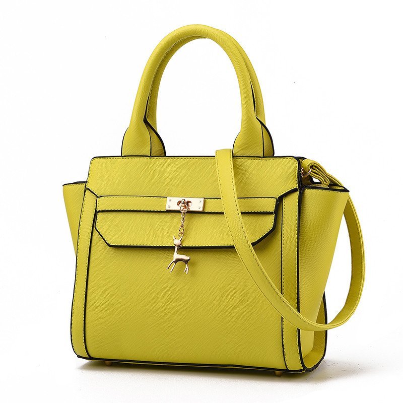 薇思黛女包单肩包女士斜挎包女士包 休闲大容量包手提单肩包 黄色