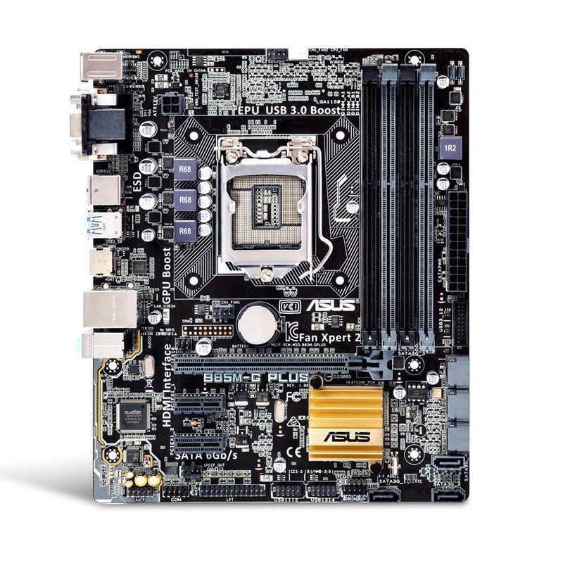 【苏宁自营】 Asus/华硕 B85M-G PLUS全固态B85主板 LGA1150针