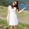 情娇婷 2016夏装新款学院风女士时尚显瘦无袖打底背心裙棉麻连衣裙6316KJULHJ XL 白色