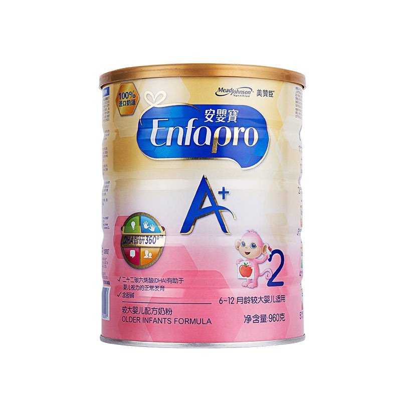 【苏宁自营】美赞臣(MeadJohnson) 安婴宝A+较大婴儿配方奶粉 2段((6-12月龄较大婴儿适用) 900克