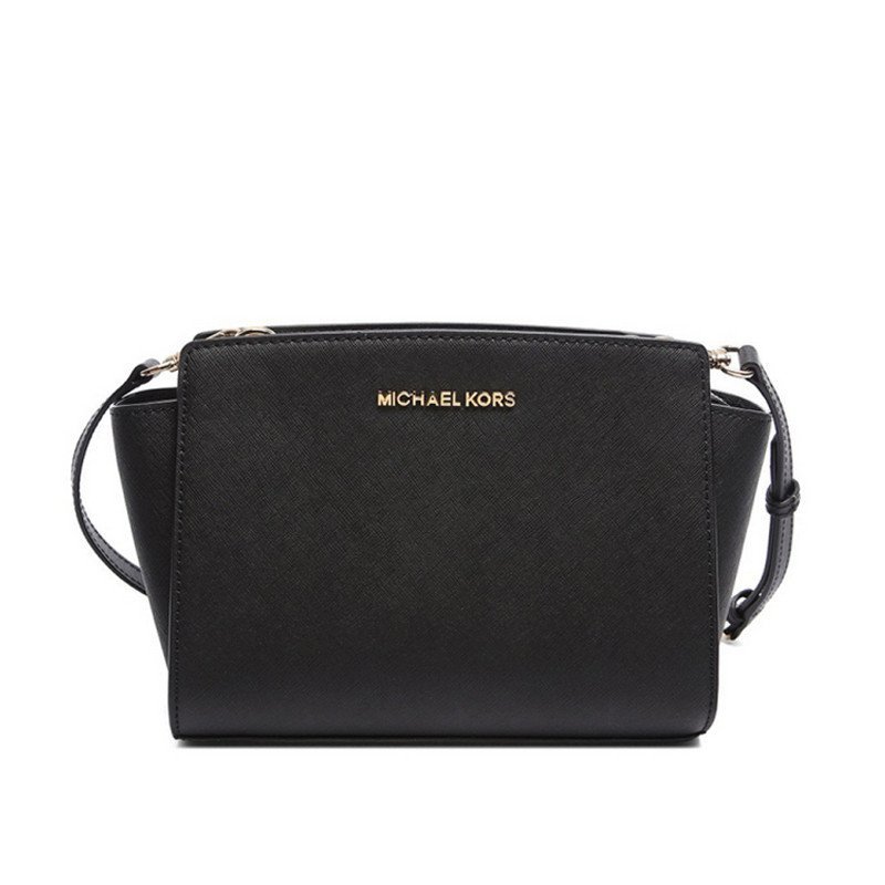 Michael Kors 迈克·科尔斯 女士经典MK小号笑脸包单肩斜挎包 30T3GLMM2L 黑色