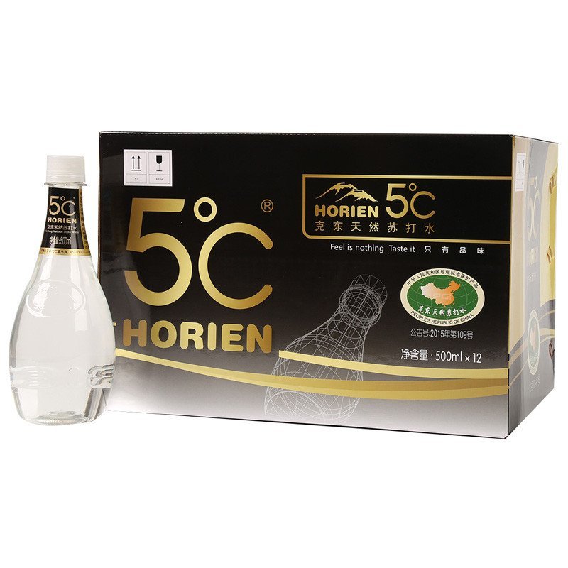 HORIEN 5°C 克东天然苏打水 500mL*12瓶 整箱