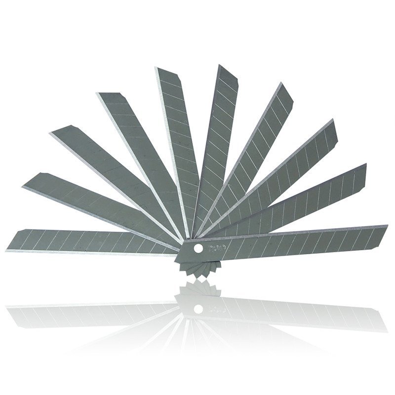 得力2012 小号SK5美工刀片 裁纸x小号刀片 替换刀片多刀头 10片 银色