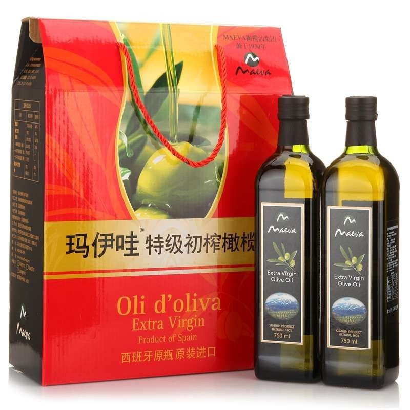 Maeva玛伊哇特级初榨橄榄油750ml*2经济礼盒