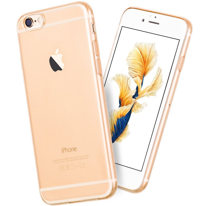 安美宝 苹果7手机壳iPhone6S手机壳透明硅胶软壳苹果6plus保护壳iPhone7/6S plus手机壳 6/6S不露标4.7寸黑色