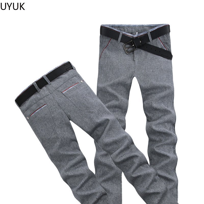 亚麻休闲裤青少年韩版修身小直筒裤子春秋款纯色薄款棉麻休闲裤 29 深